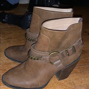 brown combat boots
